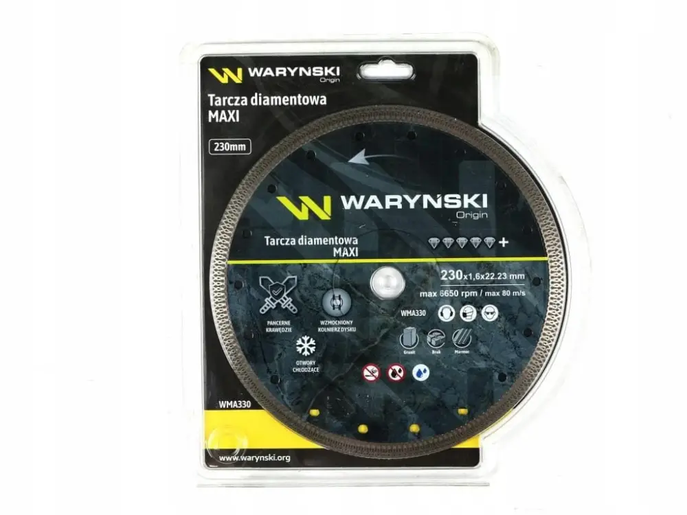 Tarcza diamentowa MAXI 230 x 22.23 mm Waryński WMA330 Dodaj do koszyka