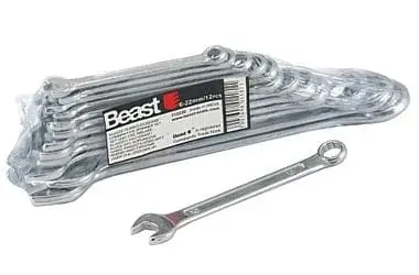 Klucze Płasko-Oczkowe 10-17 mm Ws 6 Sztuk Beast Tools Łatwy zwrot