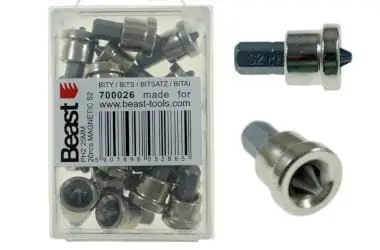 Końcówki Wkrętakowe do Płyt Gipsowych Ph2 S2 25mm Magnetic 20Szt Beast Tools Dodaj do koszyka