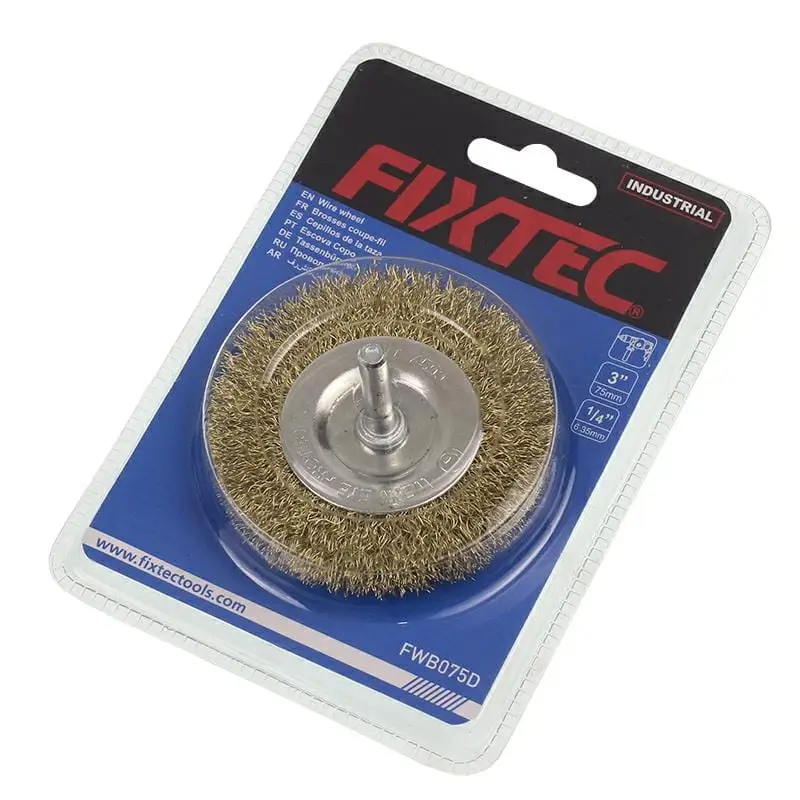 Okazja Szczotka Tarczowa do Wiertarki 100mm Trzpień 1/4"-Fi Drutu 0,3mm-Mosiądz FWB100DH