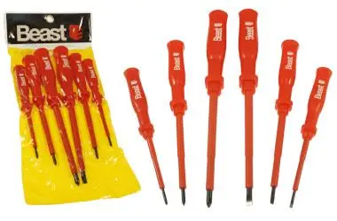 Śrubokręty Wkrętaki Izolowane Magnetyczne 3 Płaskie 3 Krzyżakowe Beast Tools Nowy