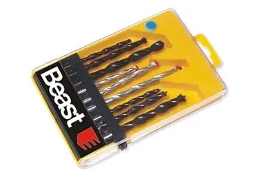 Rabat Wiertła do Metalu Betonu Drewna Zestaw 9 Szt. Beast Tools