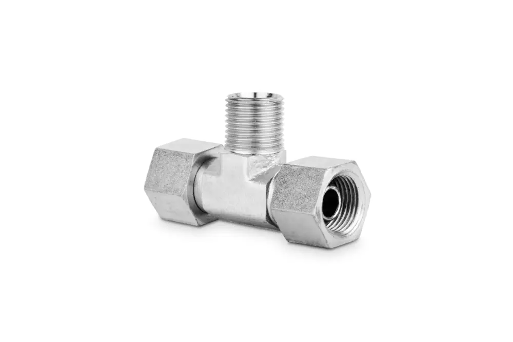 Ostatnia szansa Złączka trójnikowa z dwoma nakrętkami symetryczna 1/4” BSP 4810-04 - IMM / Interpump